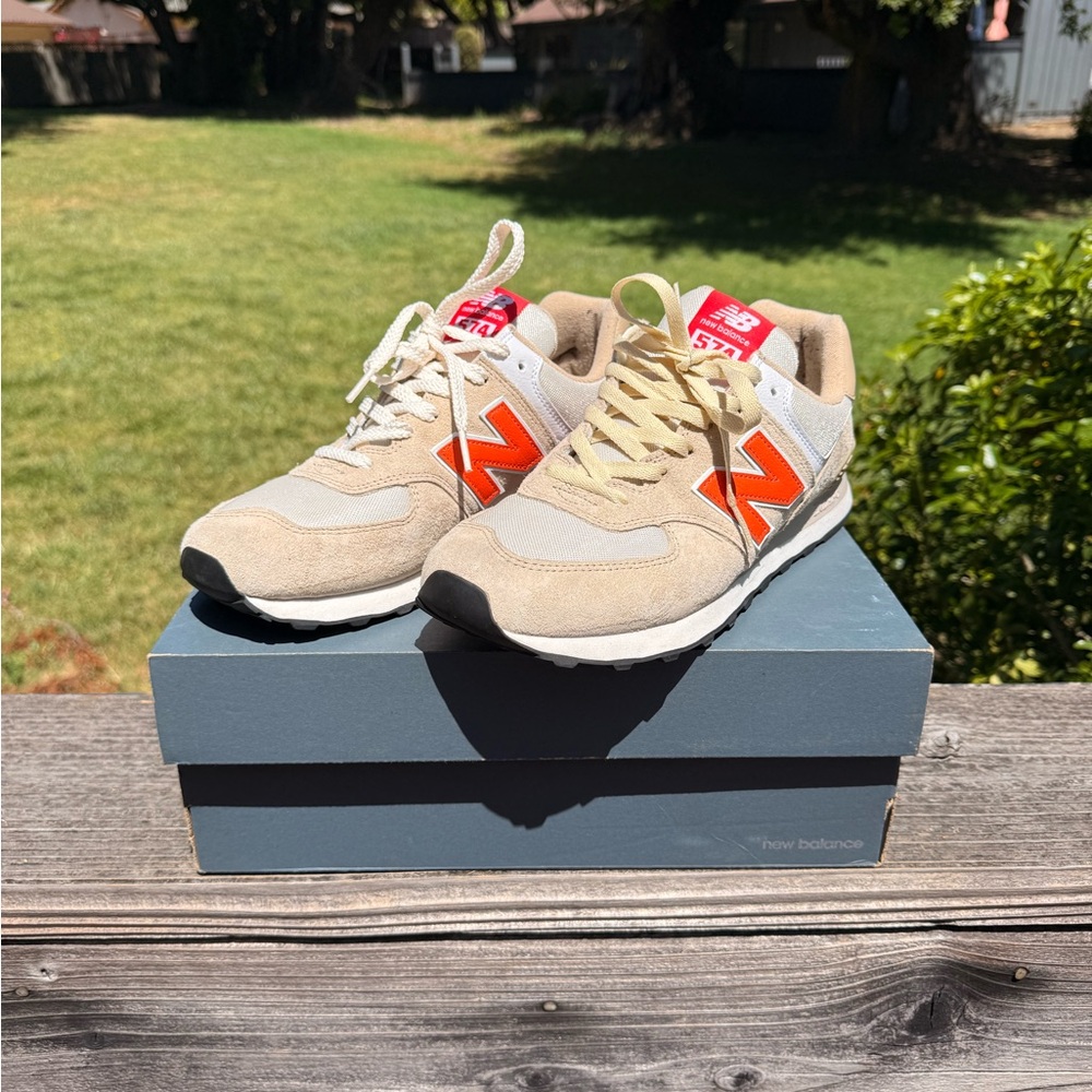 🧡New Balance Tan&Orange 574’S🍊🐅🦁🎃
